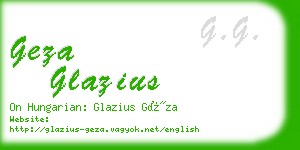 geza glazius business card